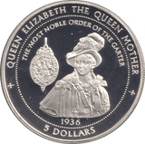 1997 SILVER PROOF FIVE DOLLARS NOBLE ORDER OF THE GARTER - SILVER WORLD COINS - Cambridgeshire Coins