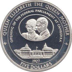 1997 SILVER PROOF FIVE DOLLARS OPENING FEDERAL PARLIAMENT - SILVER WORLD COINS - Cambridgeshire Coins