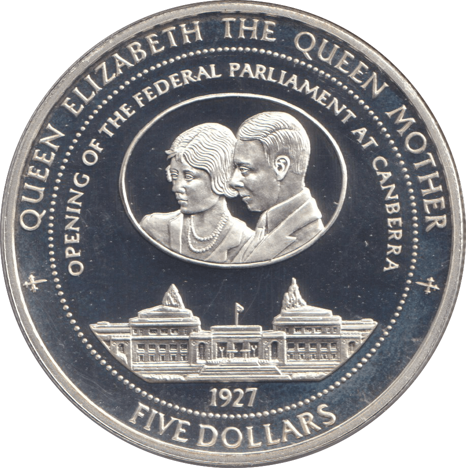 1997 SILVER PROOF FIVE DOLLARS OPENING FEDERAL PARLIAMENT - SILVER WORLD COINS - Cambridgeshire Coins