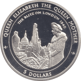 1997 SILVER PROOF FIVE DOLLARS THE BLITZ ON LONDON - SILVER WORLD COINS - Cambridgeshire Coins