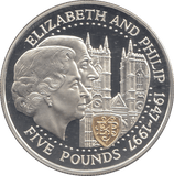 1997 SILVER PROOF FIVE POUNDS ELIZABETH AND PHILIP - Silver Proof - Cambridgeshire Coins