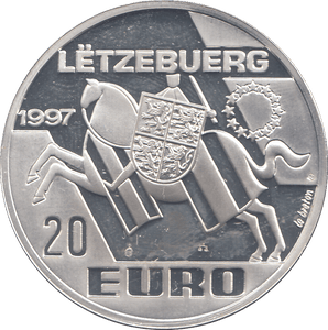 1997 SILVER PROOF LUXEMBURG 20 EUROS - WORLD COINS - Cambridgeshire Coins
