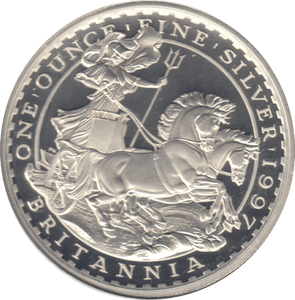 1997 SILVER PROOF ONE OUNCE BRITANNIA 2 POUND - SILVER WORLD COINS - Cambridgeshire Coins