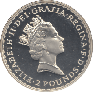 1997 SILVER PROOF ONE OUNCE BRITANNIA 2 POUND - SILVER WORLD COINS - Cambridgeshire Coins