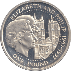 1997 SILVER PROOF ONE POUND ELIZABETH AND PHILIP - Silver Proof - Cambridgeshire Coins