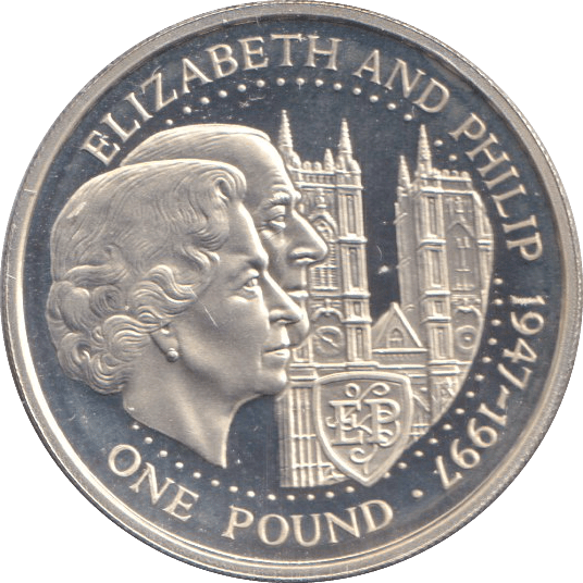 1997 SILVER PROOF ONE POUND ELIZABETH AND PHILIP - Silver Proof - Cambridgeshire Coins