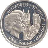 1997 SILVER PROOF ONE POUND ELIZABETH AND PHILIP - Silver Proof - Cambridgeshire Coins