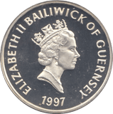 1997 SILVER PROOF ONE POUND GUERNSEY - SILVER WORLD COINS - Cambridgeshire Coins