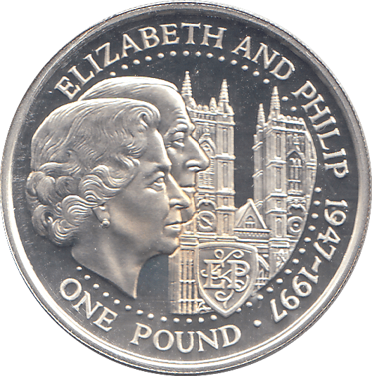 1997 SILVER PROOF ONE POUND GUERNSEY - SILVER WORLD COINS - Cambridgeshire Coins