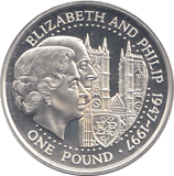 1997 SILVER PROOF ONE POUND GUERNSEY - SILVER WORLD COINS - Cambridgeshire Coins