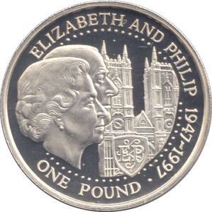 1997 SILVER PROOF ONE POUND GUERNSEY - SILVER WORLD COINS - Cambridgeshire Coins