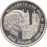 1997 SILVER PROOF ONE POUND GUERNSEY - SILVER WORLD COINS - Cambridgeshire Coins