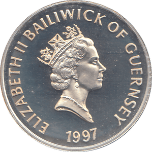 1997 SILVER PROOF ONE POUND GUERNSEY - SILVER WORLD COINS - Cambridgeshire Coins