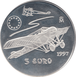 1997 SILVER PROOF SPAIN 5 EURO - WORLD COINS - Cambridgeshire Coins
