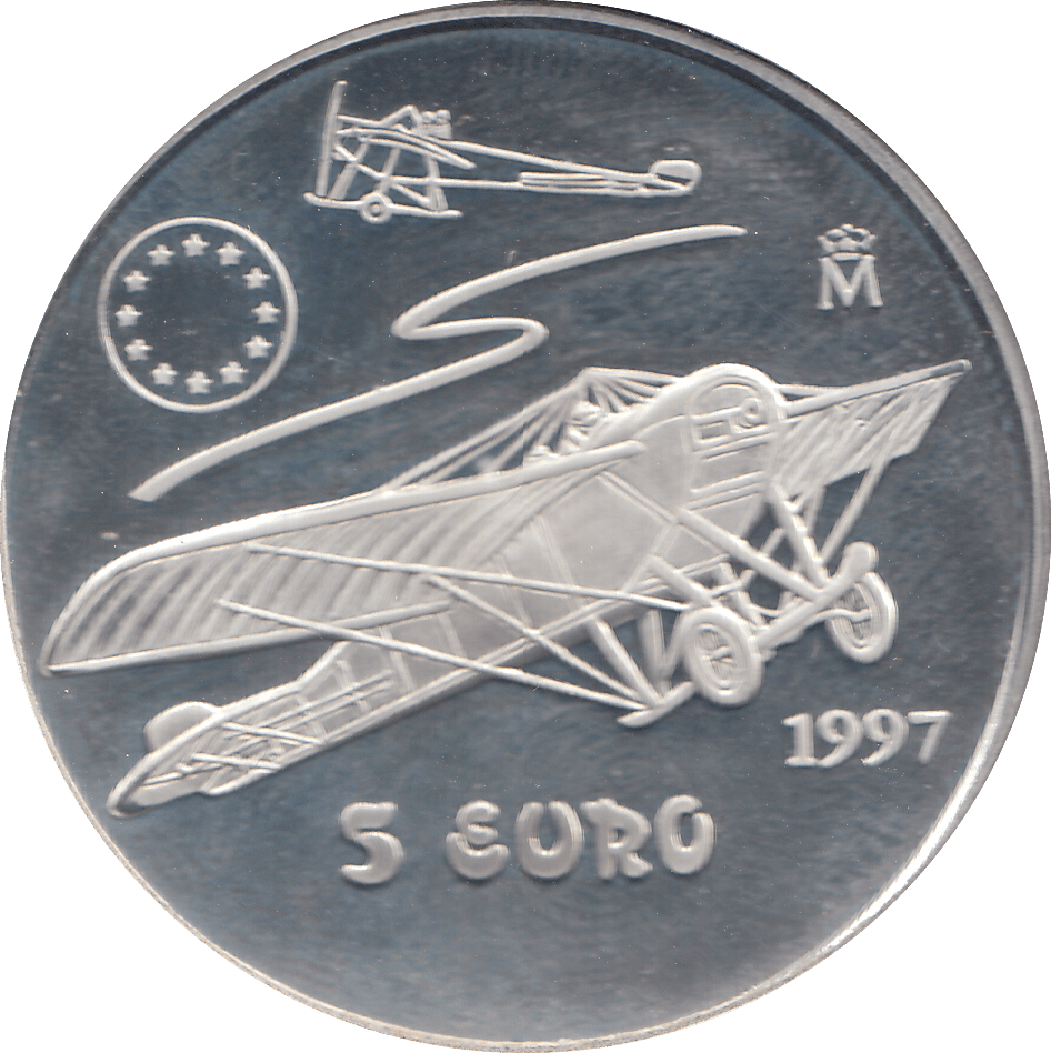 1997 SILVER PROOF SPAIN 5 EURO - WORLD COINS - Cambridgeshire Coins