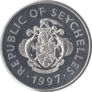 1997 SILVER PROOF TEN RUPEES SEYCHELLES - SILVER WORLD COINS - Cambridgeshire Coins