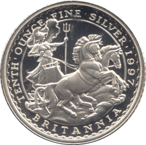 1997 SILVER PROOF TENTH OUNCE BRITANNIA - SILVER WORLD COINS - Cambridgeshire Coins