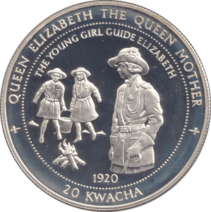1997 SILVER PROOF TWENTY KWACHA YOUNG GIRL GUIDE - SILVER WORLD COINS - Cambridgeshire Coins
