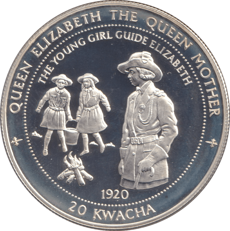 1997 SILVER PROOF TWENTY KWACHA YOUNG GIRL GUIDE - SILVER WORLD COINS - Cambridgeshire Coins