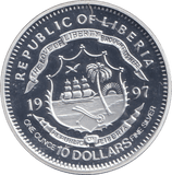 1997 SILVER PROOF WW II 10 DOLLAR LIBERIA - SILVER WORLD COINS - Cambridgeshire Coins