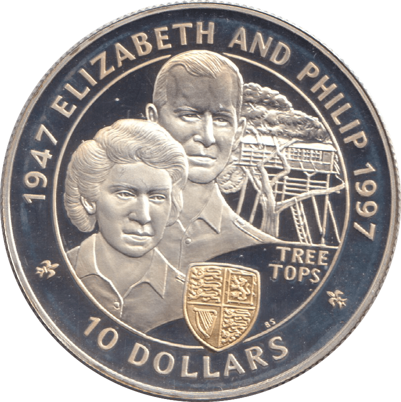 1997 TEN DOLLARS ELIZABETH AND PHILIP - WORLD COINS - Cambridgeshire Coins