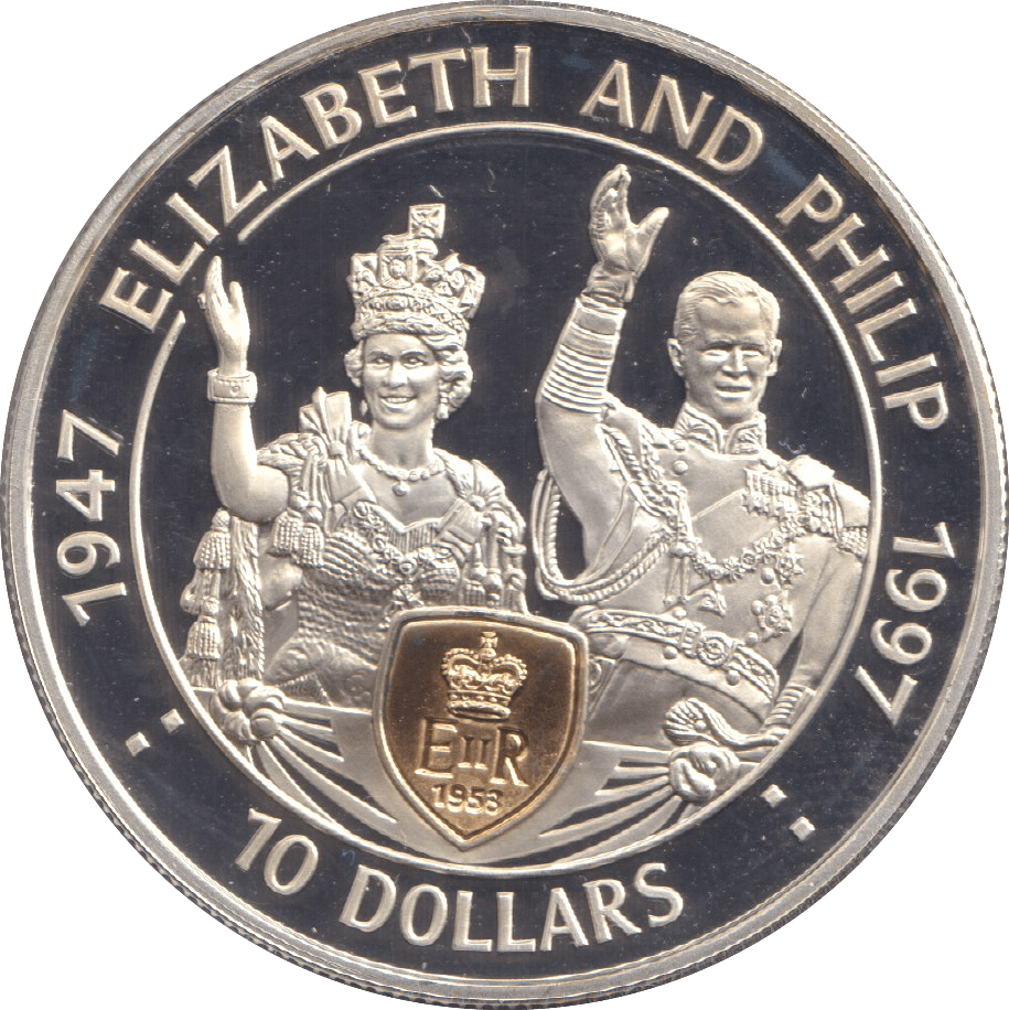1997 TEN DOLLARS ELIZABETH AND PHILIP - WORLD COINS - Cambridgeshire Coins