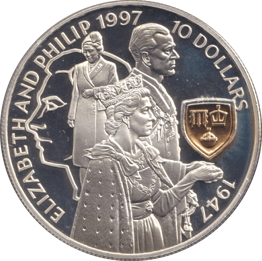 1997 TEN DOLLARS ELIZABETH AND PHILIP - WORLD COINS - Cambridgeshire Coins