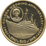 1997 TEN DOLLARS PROOF REPUBLIC OF SIERRA LEONE GOLDEN WEDDING ANNIVERSARY 4 - 10 DOLLARS - Cambridgeshire Coins
