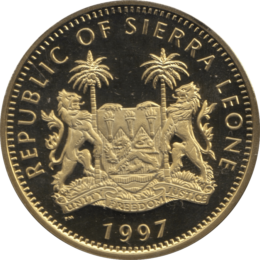 1997 TEN DOLLARS PROOF REPUBLIC OF SIERRA LEONE GOLDEN WEDDING ANNIVERSARY 4 - 10 DOLLARS - Cambridgeshire Coins