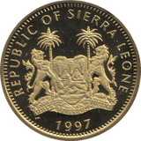 1997 TEN DOLLARS PROOF REPUBLIC OF SIERRA LEONE GOLDEN WEDDING ANNIVERSARY 4 - 10 DOLLARS - Cambridgeshire Coins