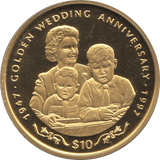 1997 TEN DOLLARS PROOF REPUBLIC OF SIERRA LEONE GOLDEN WEDDING ANNIVERSARY 5 - 10 DOLLARS - Cambridgeshire Coins