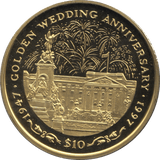 1997 TEN DOLLARS PROOF REPUBLIC OF SIERRA LEONE GOLDEN WEDDING ANNIVERSARY - 10 DOLLARS - Cambridgeshire Coins