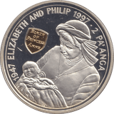 1997 TWO PA'ANGA ELIZABETH AND PHILIP - WORLD COINS - Cambridgeshire Coins