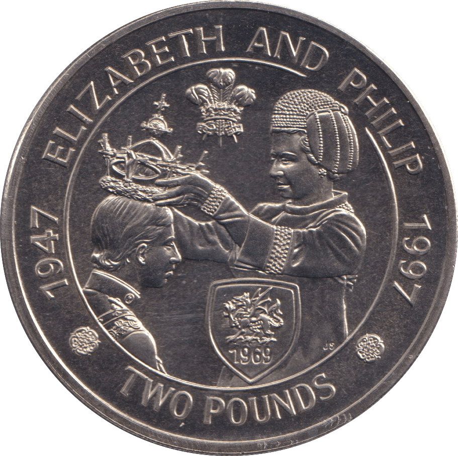 1997 TWO POUNDS ELIZABETH AND PHILIP ALDERNEY - WORLD COINS - Cambridgeshire Coins