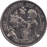 1997 TWO POUNDS ELIZABETH AND PHILIP ALDERNEY - WORLD COINS - Cambridgeshire Coins
