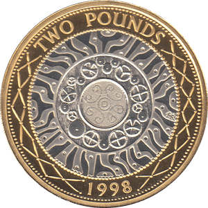 1998 £2 SILVER PROOF - SILVER WORLD COINS - Cambridgeshire Coins