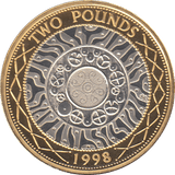1998 £2 SILVER PROOF - SILVER WORLD COINS - Cambridgeshire Coins