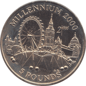 1998 5 POUNDS MILLENIUM ( BU ) - WORLD COINS - Cambridgeshire Coins