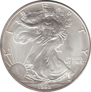 1998 AMERICAN EAGLE SILVER DOLLAR 1 OZ FINE SILVER - WORLD COINS - Cambridgeshire Coins
