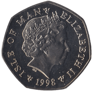 1998 CHRISTMAS 50P CHRISTMAS PUDDING ISLE OF MAN ( PROOF ) - 50P CHRISTMAS COINS - Cambridgeshire Coins