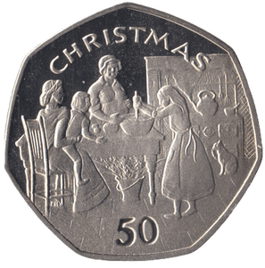 1998 CHRISTMAS 50P CHRISTMAS PUDDING ISLE OF MAN ( PROOF ) - 50P CHRISTMAS COINS - Cambridgeshire Coins