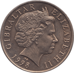 1998 FIVE POUNDS GIBRALTAR - WORLD COINS - Cambridgeshire Coins