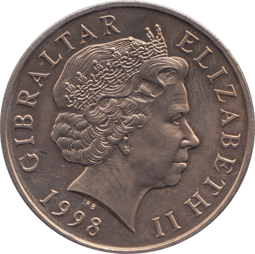 1998 FIVE POUNDS GIBRALTAR - WORLD COINS - Cambridgeshire Coins