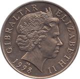1998 FIVE POUNDS GIBRALTAR - WORLD COINS - Cambridgeshire Coins