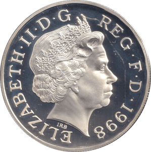 1998 FIVE POUNDS SILVER PROOF CHARLES 50TH BIRTHDAY - SILVER WORLD COINS - Cambridgeshire Coins