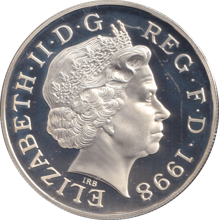 1998 FIVE POUNDS SILVER PROOF CHARLES 50TH BIRTHDAY - SILVER WORLD COINS - Cambridgeshire Coins