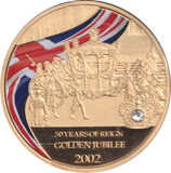 1998 GOLD PLATED COMMEMORATIVE MEDALLION QUEEN ELIZABETH II - WORLD COINS - Cambridgeshire Coins