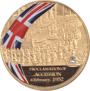 1998 GOLD PLATED COMMEMORATIVE MEDALLION QUEEN ELIZABETH II - WORLD COINS - Cambridgeshire Coins