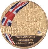 1998 GOLD PLATED COMMEMORATIVE MEDALLION QUEEN ELIZABETH II - WORLD COINS - Cambridgeshire Coins