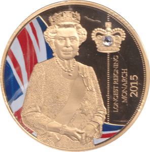 1998 GOLD PLATED COMMEMORATIVE MEDALLION QUEEN ELIZABETH II - WORLD COINS - Cambridgeshire Coins